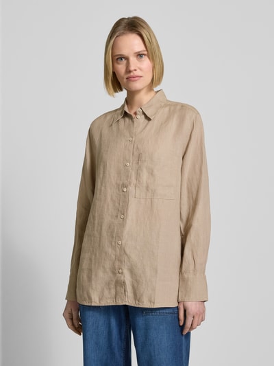 Marc O'Polo Regular fit linnen blouse met natuurlijke koelende eigenschappen Beige - 4