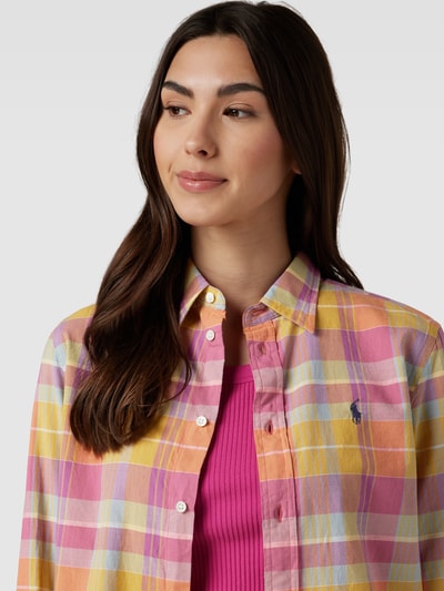 Polo Ralph Lauren Overhemdblouse met ruitpatroon Felroze - 3