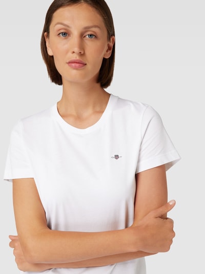 Gant T-shirt z wyhaftowanym logo model ‘SHIELD’ Biały 3