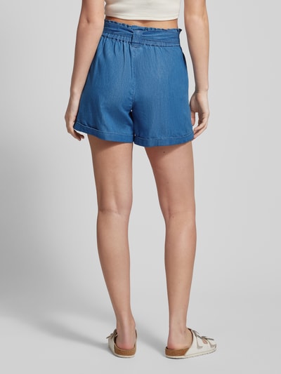 Only Loose Fit High Waist Shorts mit Bindegürtel Modell 'BEA SMILLA' Jeansblau 5
