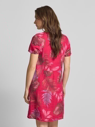 ZABAIONE Knielange jurk van lamsshearlingmix met ronde hals Felroze - 5