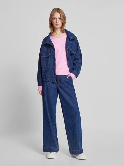 Tom Tailor Denim Pullover mit V-Ausschnitt Rosa 1