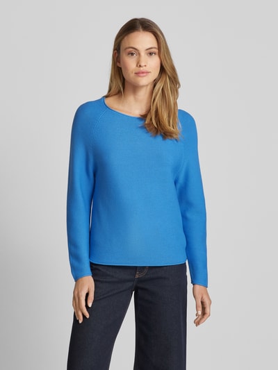 s.Oliver RED LABEL Regular Fit Strickpullover aus Baumwoll-Mix mit Raglanärmeln Blau 4