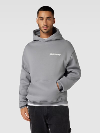 Multiply Apparel Oversized hoodie met labelprint Lichtgrijs - 4