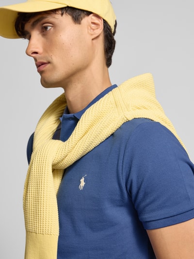 Polo Ralph Lauren Custom slim fit poloshirt met labelstitching Lichtblauw - 3