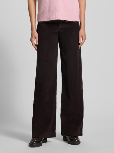 LOLLYS LAUNDRY Corduroy broek met wijde pijpen, model 'Florida' Donkerbruin - 4