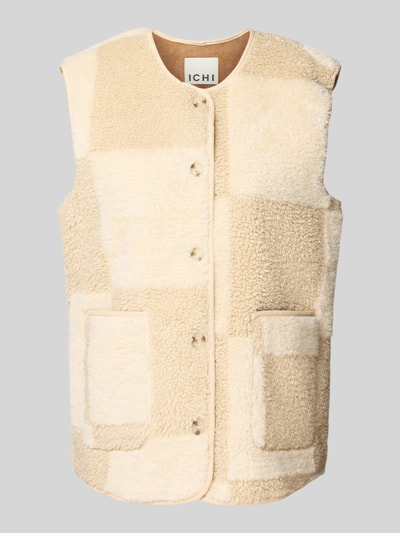ICHI Regular fit gilet van teddybont, model 'Ihtonza' Offwhite - 2