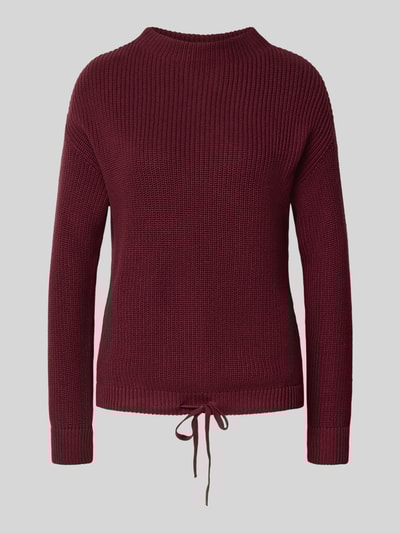 Jake*s Casual Gebreide pullover met ribboorden Aubergine - 2