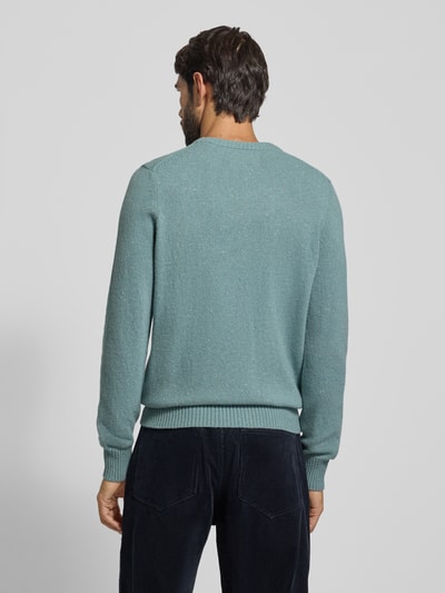 Marc O'Polo Sweter o kroju regular fit z dzianiny z mieszanki wełny Lodowy błękitny 5
