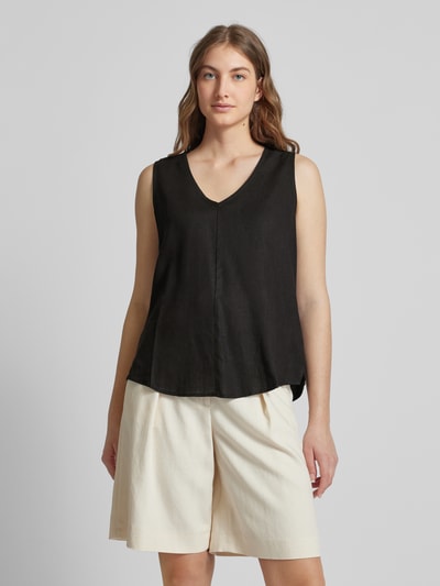 Fransa Blouse met V-hals, model 'Juna' Zwart - 4