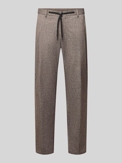 s.Oliver BLACK LABEL Regular fit pantalon met mix van katoen en lyocell model 'Jogg' Lichtbruin - 2
