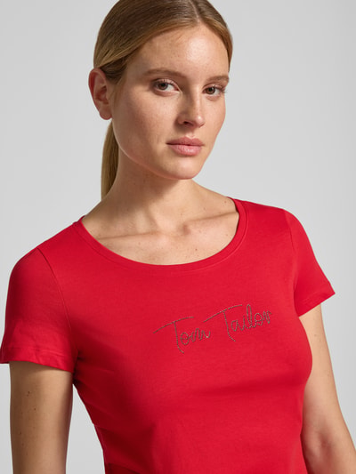Tom Tailor Regular Fit T-Shirt aus reiner Baumwolle  Rot 3