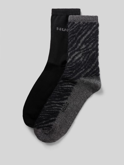 HUGO Socken mit Logo-Schriftzug im 2er-Pack Mittelgrau 1