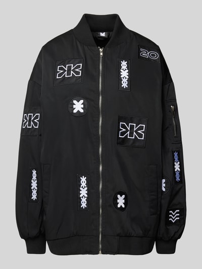 Karo Kauer Bomberjacke mit Label-Patches Black 1