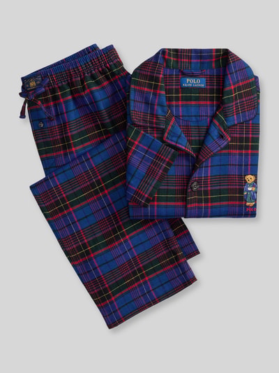 Polo Ralph Lauren Underwear Pyjama-Set reiner Baumwolle mit Bärenstickerei Dunkelgruen 1