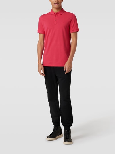 JOOP! Collection Poloshirt met labelstitching Felroze - 1