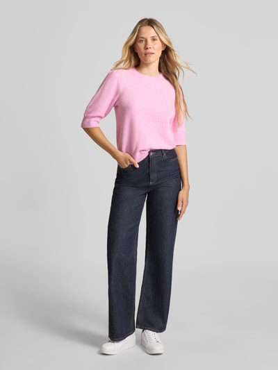 Vero Moda Comfort Fit Strickpullover mit Puffärmeln Modell 'DOFFY' Rosa 1