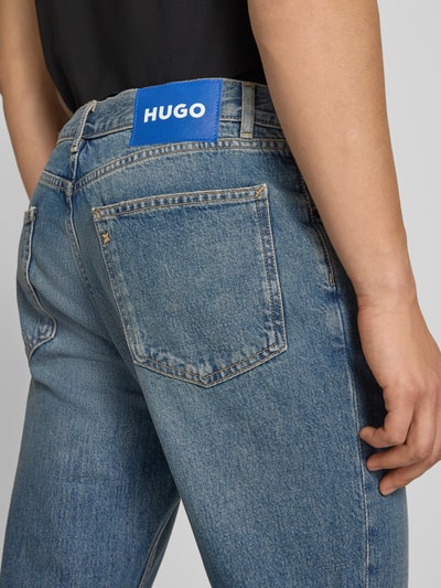 HUGO Blue Jeansy o kroju straight fit z czystej bawełny model 'JONAH' Jeansowy niebieski 3
