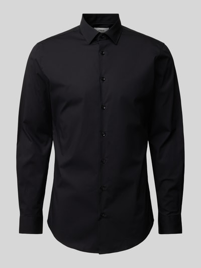 s.Oliver BLACK LABEL Koszula biznesowa o kroju slim fit z dodatkiem streczu Czarny 2