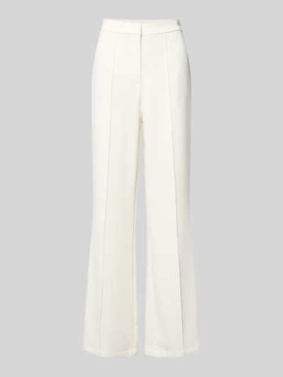 Produktfoto, Flared Cut Hose mit Längsnähten Modell 'RAQUEL' von GUIDO MARIA KRETSCHMER WOMAN, biel, gładka tkanina, materiał z domieszką wiskozy, Szerokość w rozmiarze 36: 38 cm, długość wewnętrzna nogawki: 78 cm