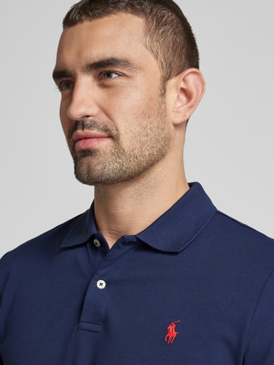 Polo Ralph Lauren Tailored Fit Poloshirt mit Logo-Stitching Marine 3