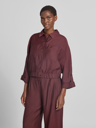 Jake*s Collection Regular fit blouson van materiaal mix met viscose, wol-aandeel model 'B076' Prune - 4