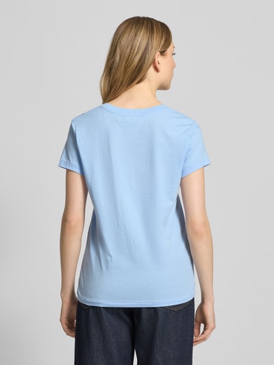 Polo Ralph Lauren T-Shirt mit Label-Stitching und V-Ausschnitt Blau 5