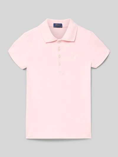 Polo Ralph Lauren Teens Regular fit poloshirt met labelstitching Roze - 1