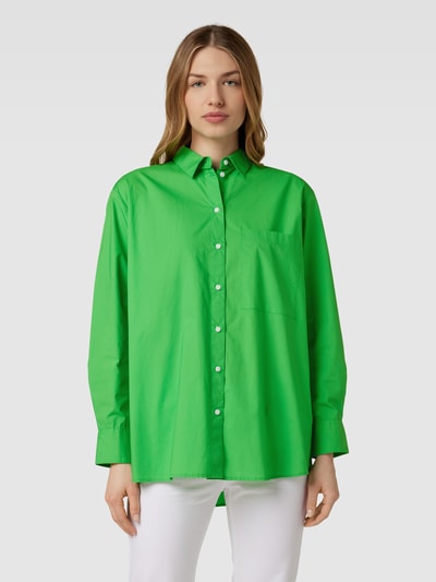 Jake*s Casual Overhemdblouse met borstzak Grasgroen - 4