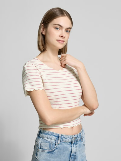 Only Regular Fit Crop Top aus Baumwoll-Mix Modell 'ANITS' Rosa 3