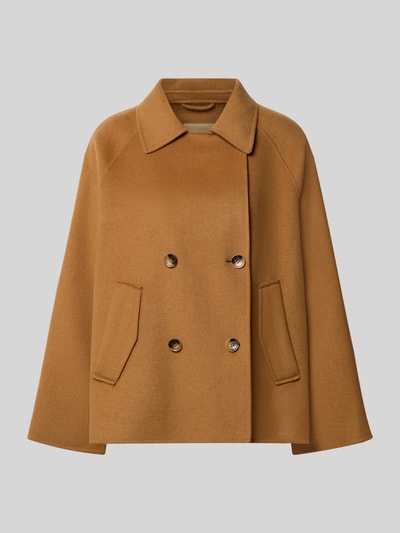 Produktfoto, Cabanjacke mit doppelreihiger Knopfleiste von Smith and Soul in warmem Braun, Woll-Mix mit Viskose-Anteil, Kentkraag, loose fit, trompetmouwen, zijzakken, gemiddelde lengte