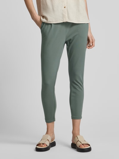 Vero Moda Loose fit stoffen broek met bandplooien model 'EVA' Rietgroen - 4