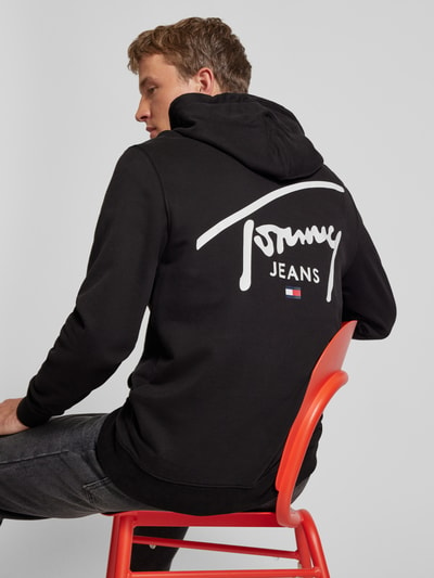 Tommy Jeans Regular fit hoodie met labelprint Zwart - 3