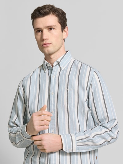 BOSS Orange Regular Fit Freizeithemd aus Leinen-Baumwoll-Mix Modell 'RICOPLUS_M' Hellblau 3