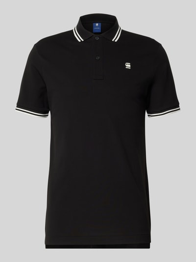 G-Star Raw Slim Fit Poloshirt mit Label-Stitching Modell 'Dunda' Black 2