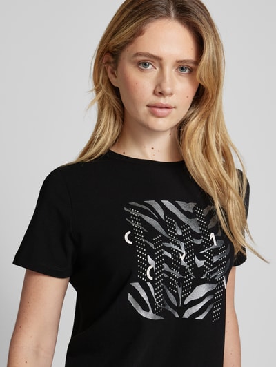 comma T-Shirt mit Motiv-Print Black 3