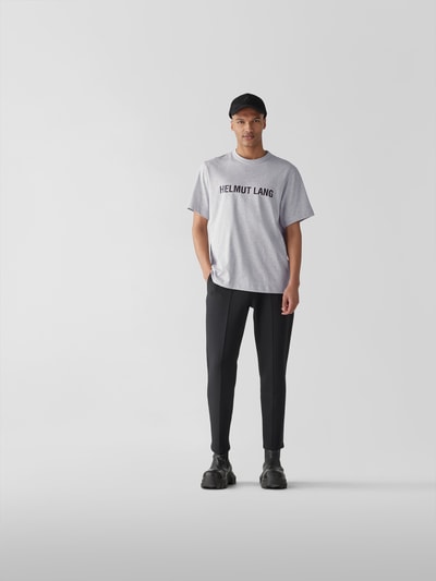 Helmut Lang T-Shirt mit Label-Print Hellgrau 1