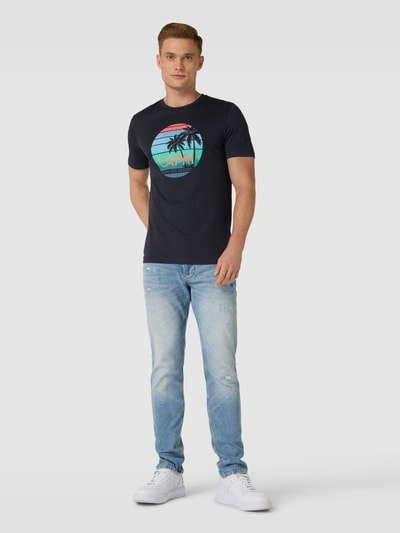 Christian Berg Men T-shirt met motiefprint Marineblauw - 1