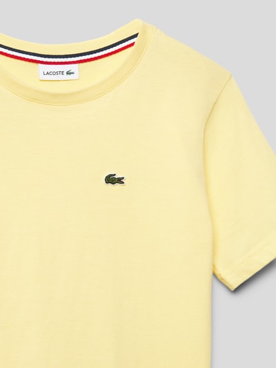 Lacoste T-shirt met labelstitching Lichtgeel - 2