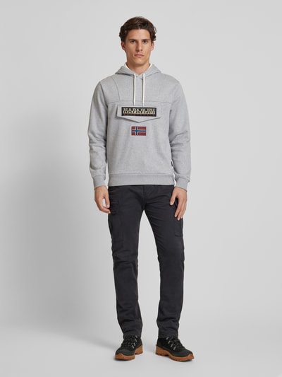 Napapijri Hoodie mit Label-Patch Modell 'BURGEE' Mittelgrau 1