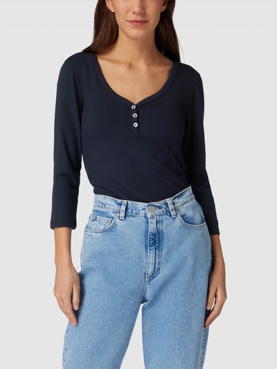 Tommy Hilfiger Longsleeve in Ripp-Optik Marineblau 4