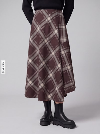 Weekend Max Mara Maxi-Rock mit asymmetrischem Saum Modell 'D-ROCK' Mittelbraun 4