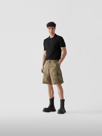 Lardini Poloshirt in Ripp-Optik Dunkelgrün 1