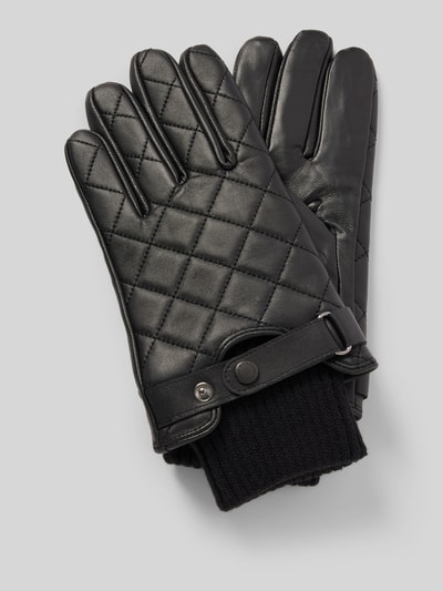 Barbour Lederhandschuhe mit Steppnähten Black 1