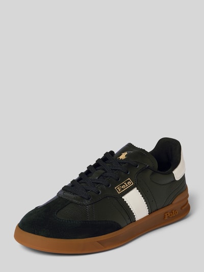 Polo Ralph Lauren Sneakers van leer met vetersluiting, model 'HTR Aera' Zwart - 1
