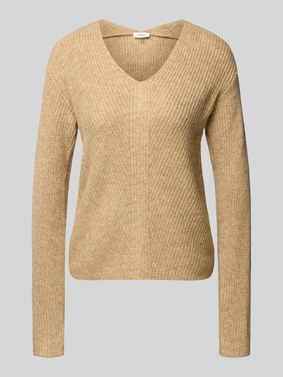 s.Oliver RED LABEL Regular fit gebreide pullover met wol Camel - 2