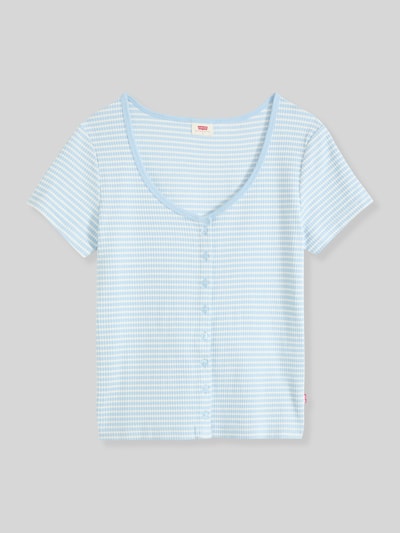 Levi's® Slim Fit T-Shirt aus Baumwoll-Mix Modell 'AUSTEN' Hellblau Melange 2