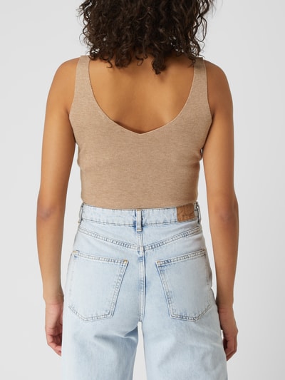 Karo Kauer Crop Top aus Viskosemischung  Beige 5