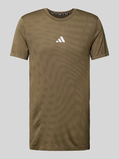 Adidas Training T-Shirt mit Strukturmuster Oliv 2