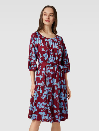 Weekend Max Mara Knielanges Kleid mit Allover-Muster Modell 'LALLA' Bordeaux 4